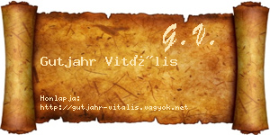 Gutjahr Vitális névjegykártya
